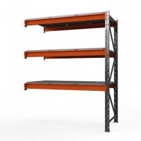 Секция приставная стеллажа металлического Оптима, 2500x1250x785 мм. Полки: 3 шт. метал.