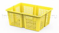 Ящик продуктовый универсальный 400x300x170 мм, цвет: желтый