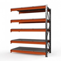 Секция приставная стеллажа металлического Оптима, 3000x1530x785 мм. Полки: 5 шт. метал.