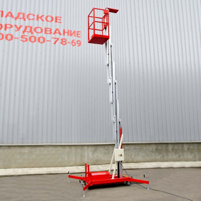 Телескопический одномачтовый подъемник ZX-1-100 OXLIFT 10000 мм 125 кг