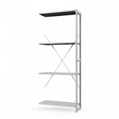 Секция приставная стеллажа металлического ТСУ Универсал, 2000x760x800 мм. Полки: метал. перф. усил. 4 шт.