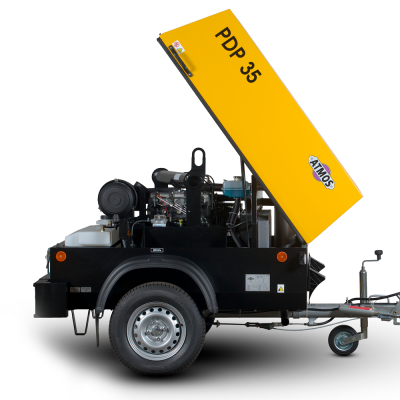 Компрессор передвижной ATMOS PDP35 - 10 бар (регулируемая с тормозом ходовая часть)