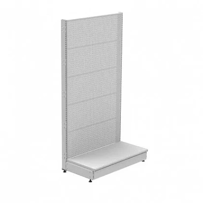 Стеллаж торговый пристенный перфорированный отдельностоящий с плинтусом без заглушки (2250x1000x500)